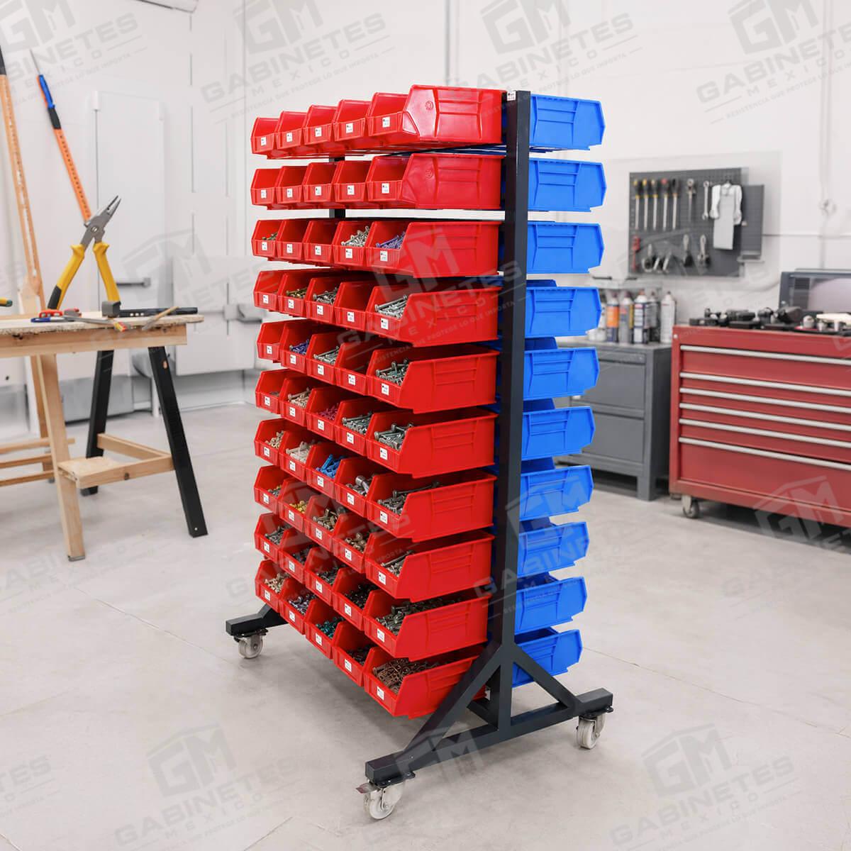 Exhibidor Doble Con 100 Gavetas Plasticas N3-Mexico-CDMX-00